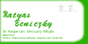 matyas beniczky business card