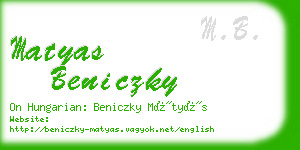 matyas beniczky business card